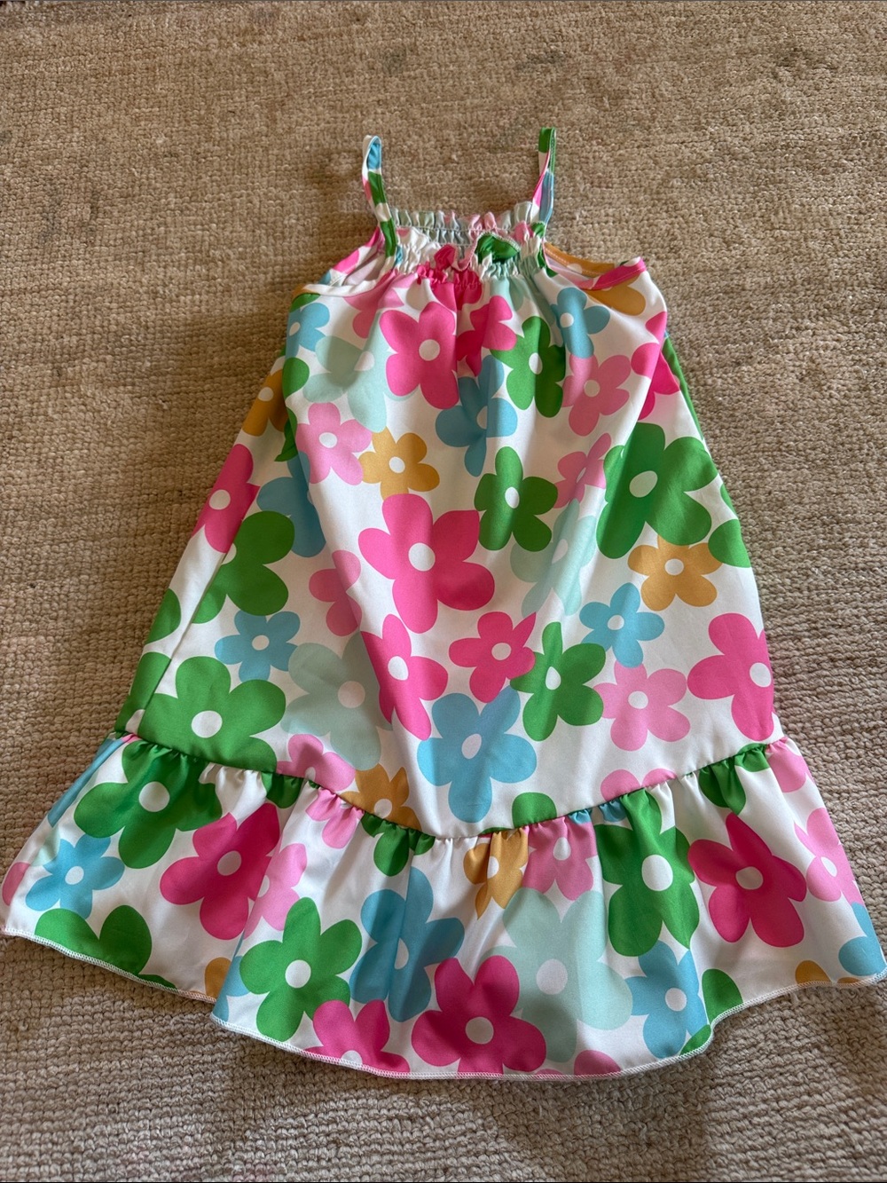 Bright Floral Sundress with Ruffle Hem